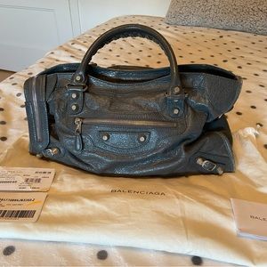 Balenciaga City Bag- Grey Tarmac, Silver Jumbo Hardware